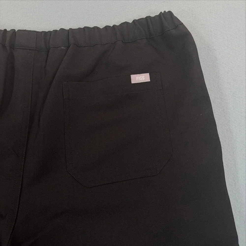 NWT FIGS Pisco Basic Short Scrub Pants Black Drawstring Technical Collection